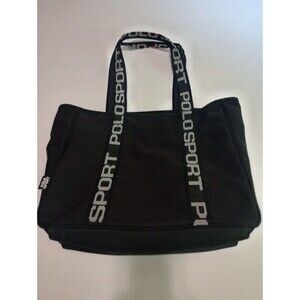 Ralph Lauren Y2K Polo Sport Spell out Tote Bag Black Large RARE 90s Vintage